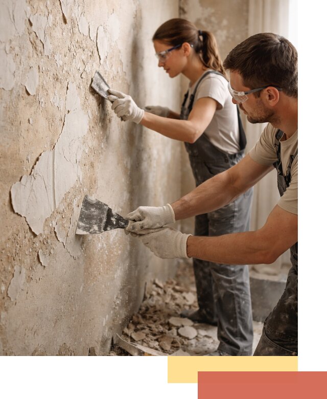 Снятие старой шпаклевки и подготовка поверхностей в Салавате