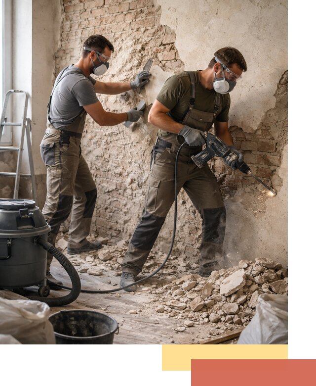 Демонтаж штукатурки со стен в Салавате быстро и аккуратно
