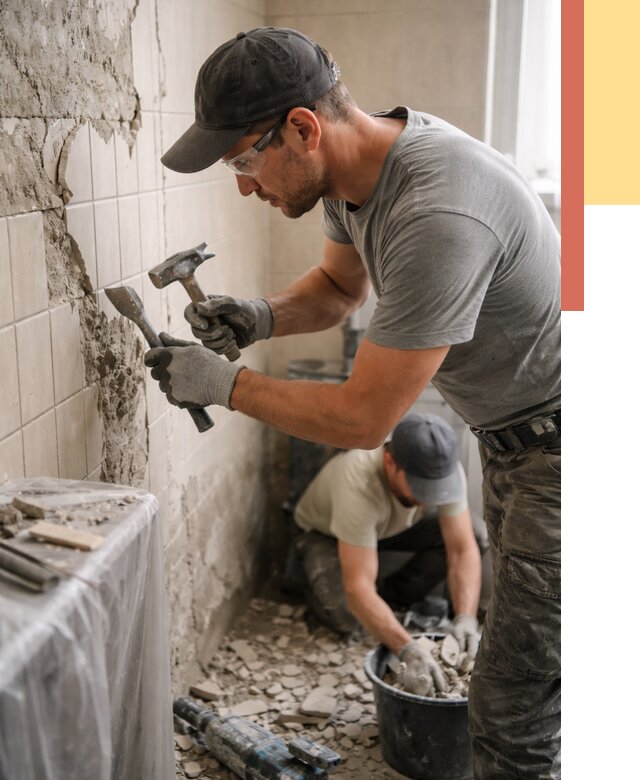 Демонтаж плитки со стен в Салавате от 907 руб. — быстро и недорого | ОТДЕЛОЧНИК-Слв