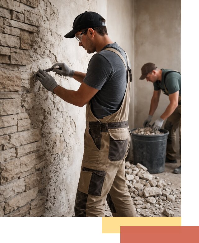 Демонтаж декоративного камня в Салавате профессионально и безопасно