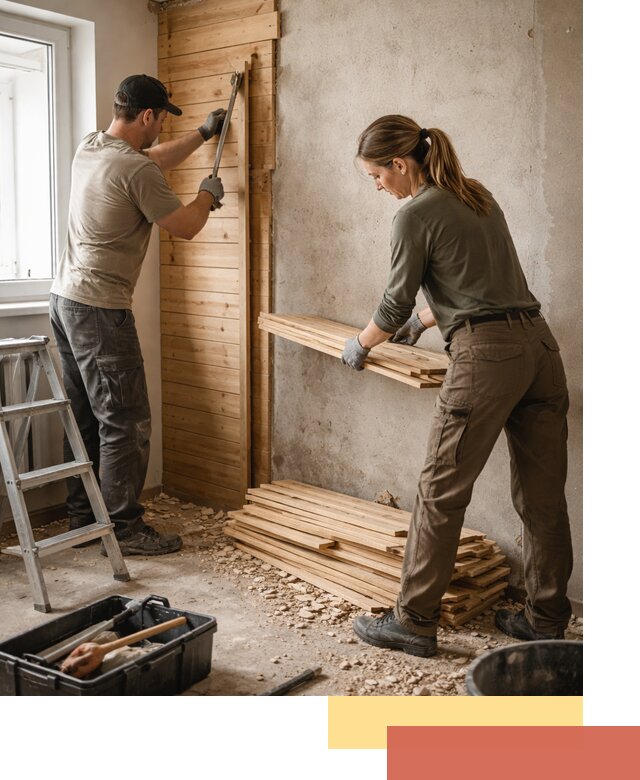 Демонтаж вагонки со стен в Салавате — профессиональный демонтаж