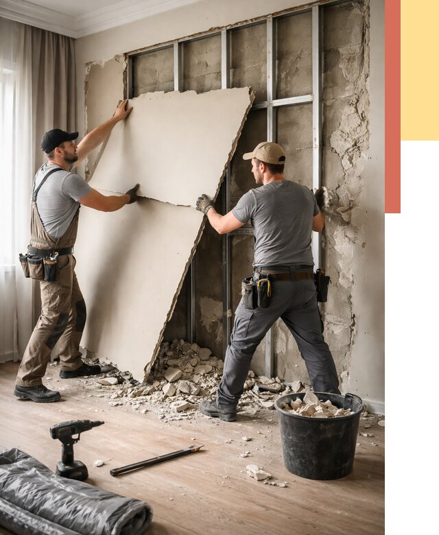 Демонтаж гипсокартона со стен в Салавате от 373 руб. — услуги демонтажа | ОТДЕЛОЧНИК-Слв