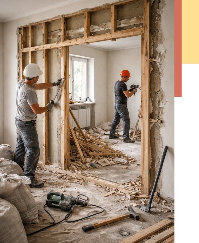 Демонтаж деревянных перегородок в Салавате от 3414 руб. — быстро и недорого | ОТДЕЛОЧНИК-Слв