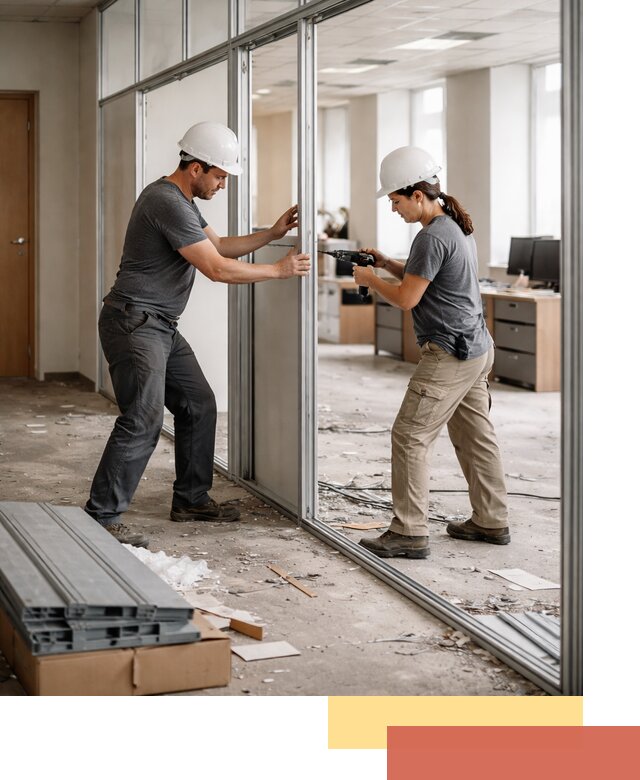 Демонтаж алюминиевых перегородок в Салавате быстро и аккуратно