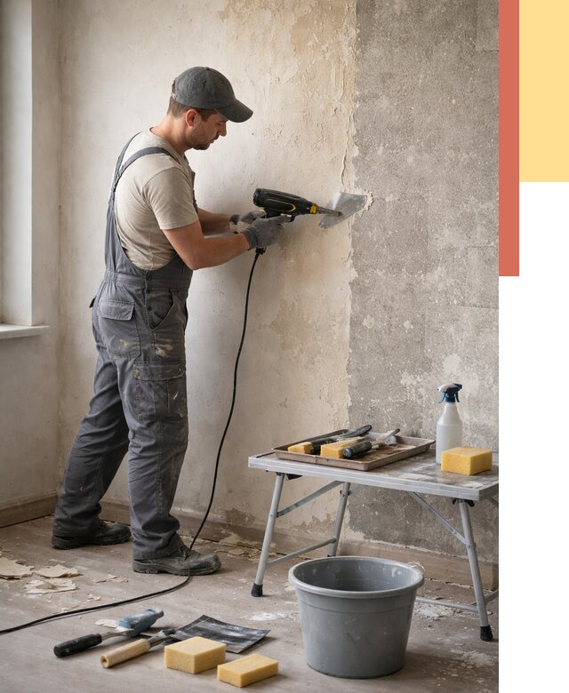 Очистка стен от клея в Салавате от 1974 руб. — снятие и удаление клея со стен | ОТДЕЛОЧНИК-Слв