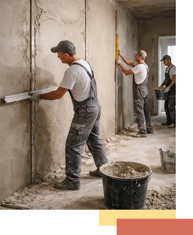 Штукатурка стен по маякам в Салавате — точная и ровная поверхность