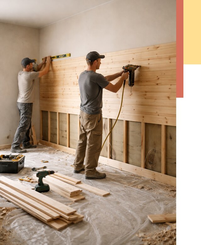 Монтаж деревянной вагонки на стены в Салавате от 8002 руб. | Услуги монтажа вагонки | ОТДЕЛОЧНИК-Слв