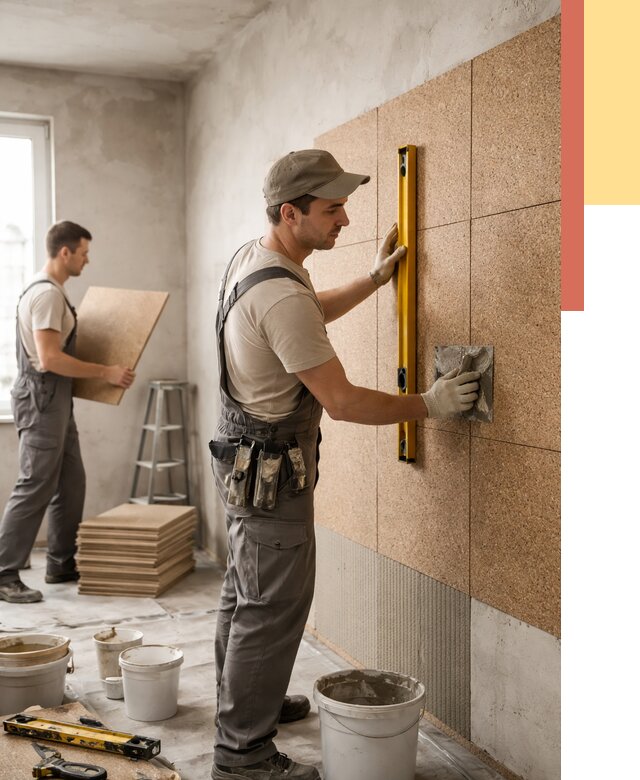 Монтаж пробковых панелей на стены в Салавате от 3734 руб. — ОТДЕЛОЧНИК-Слв