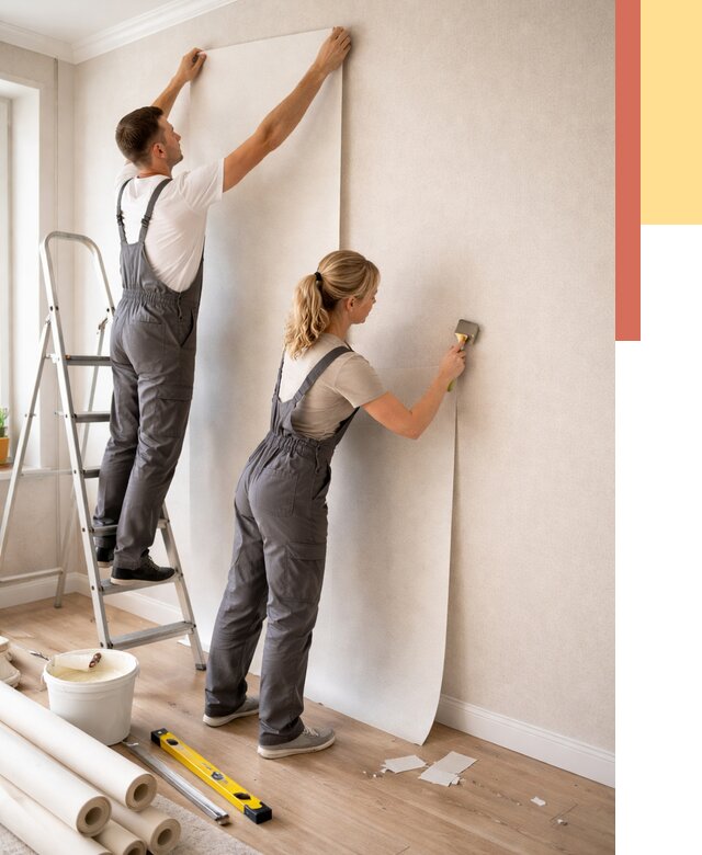 Поклейка флизелиновых обоев в Салавате от 6401 руб. | Быстро и недорого — ОТДЕЛОЧНИК-Слв