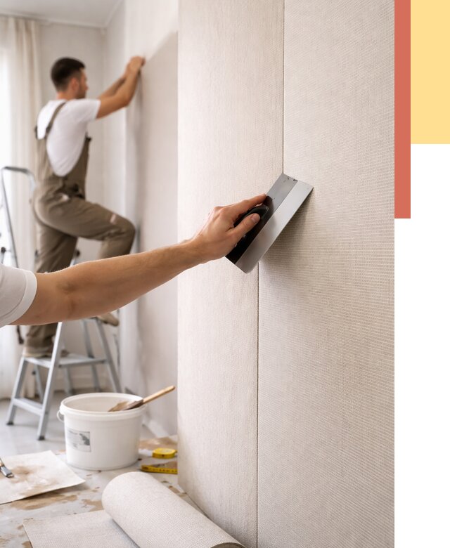 Поклейка текстильных обоев в Салавате от 4801 руб. под ключ | ОТДЕЛОЧНИК-Слв