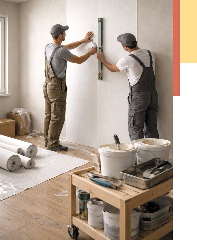 Поклейка стеклообоев в Салавате от 6935 руб. за м2 — быстро и недорого | ОТДЕЛОЧНИК-Слв