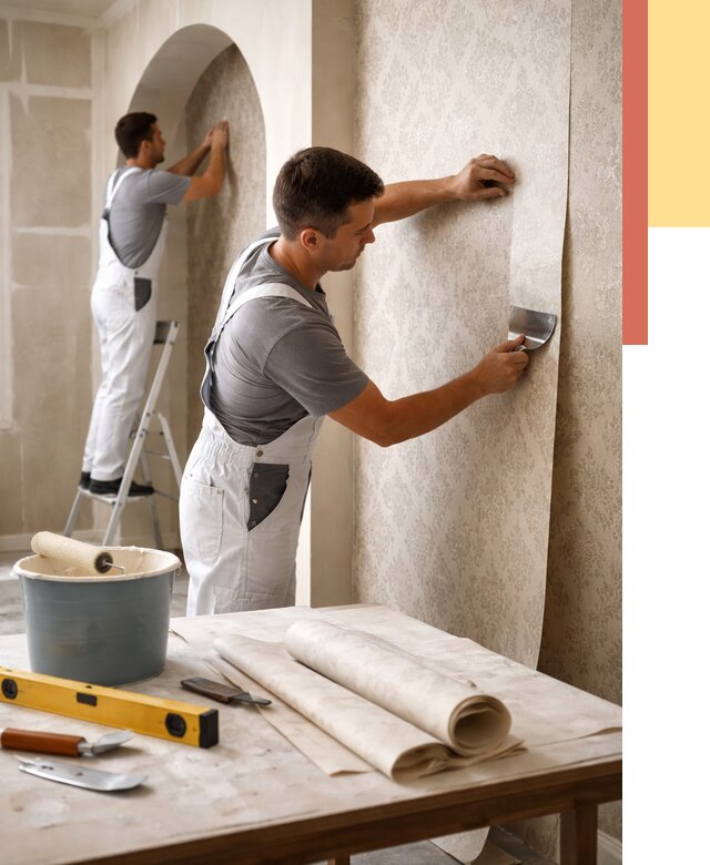 Поклейка обоев на сложные стены в Салавате от 2987 руб. под ключ | ОТДЕЛОЧНИК-Слв