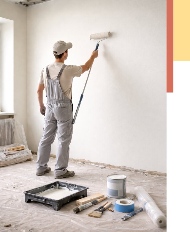 Покраска стен водоэмульсионной краской в Салавате от 480 руб. за м² | ОТДЕЛОЧНИК-Слв