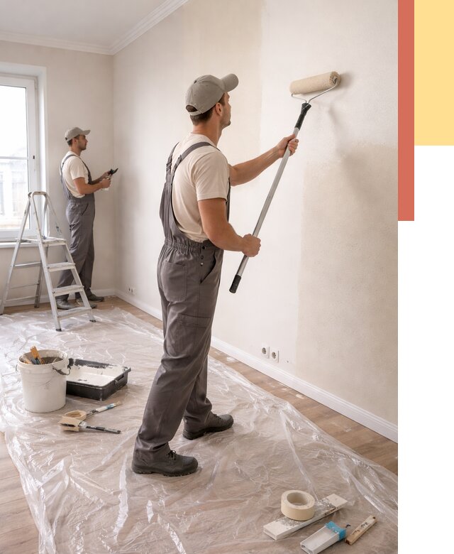 Покраска стен акриловой краской в Салавате от 3734 руб./м² — быстро и недорого | ОТДЕЛОЧНИК-Слв