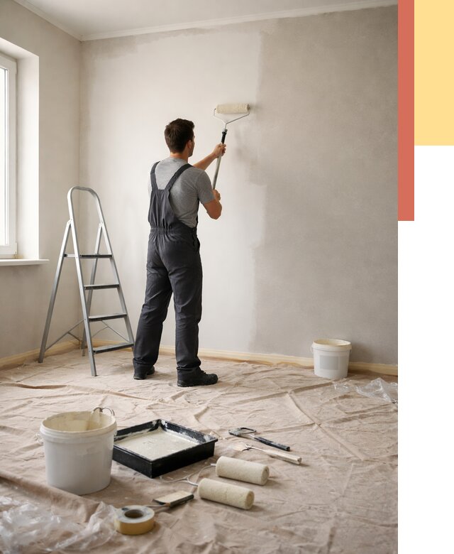 Покраска стен моющейся краской в Салавате от 373 руб./м² — быстро и недорого | ОТДЕЛОЧНИК-Слв