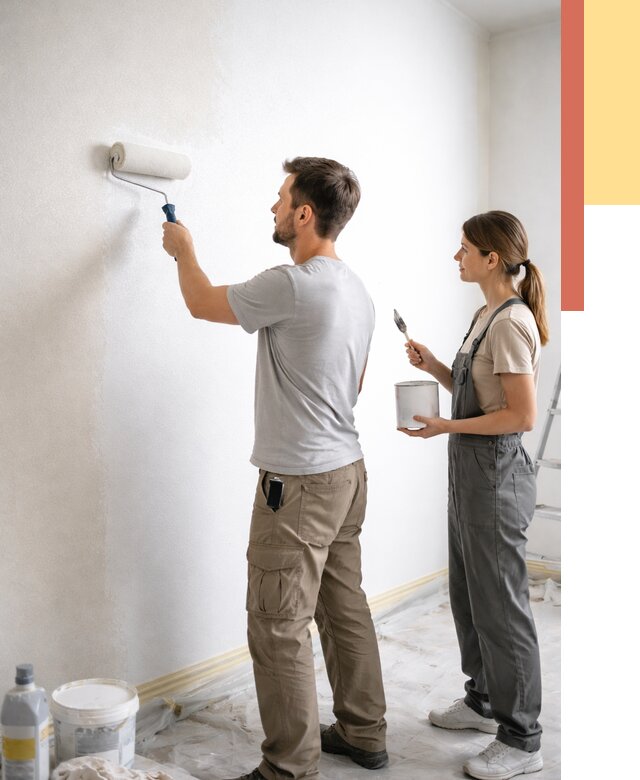 Окраска стен по стеклохолсту в Салавате от 4801 руб/м² под ключ | ОТДЕЛОЧНИК-Слв