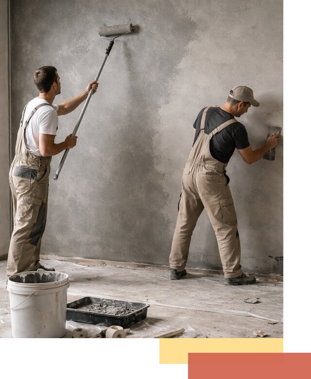 Покраска стен под бетон в Салавате профессионально и недорого