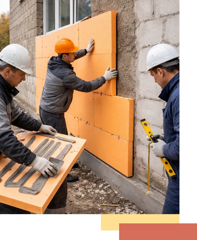 Утепление фасада пеноплексом под ключ в Салавате