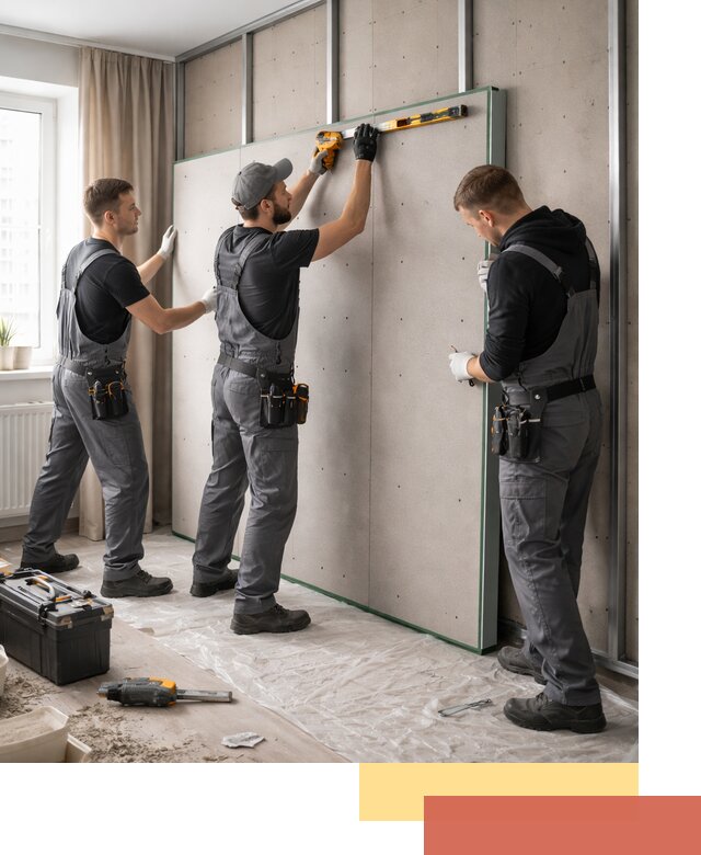 Шумоизоляция стен панелями ЗИПС в Салавате для жилых и коммерческих помещений