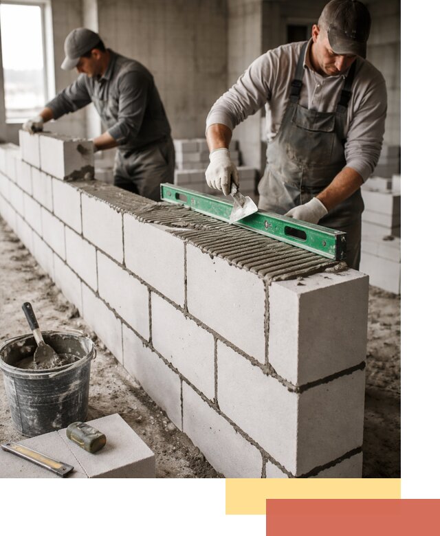 Кладка перегородок из газобетона в Салавате быстро и качественно