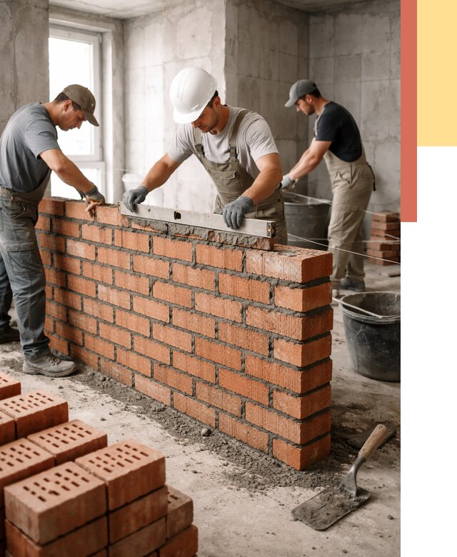 Кладка перегородок из кирпича в Салавате от 3734 руб. за м² | ОТДЕЛОЧНИК-Слв