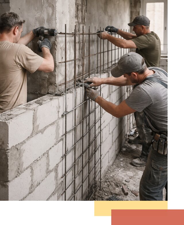 Армирование кладки перегородок в Салавате профессионально и надёжно