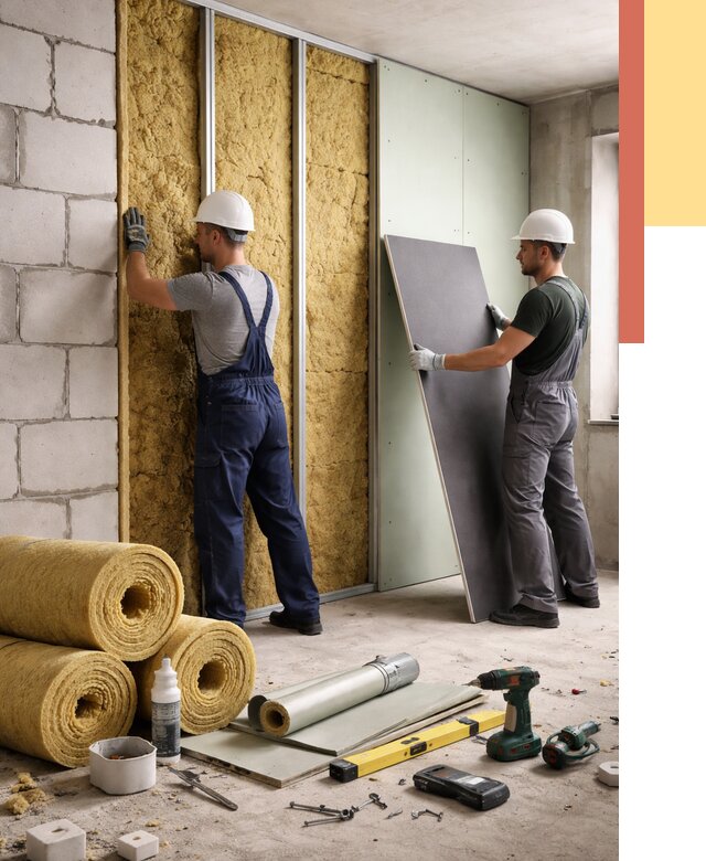 Шумоизоляция перегородок из блоков в Салавате от 1974 руб./м² — быстро и недорого | ОТДЕЛОЧНИК-Слв