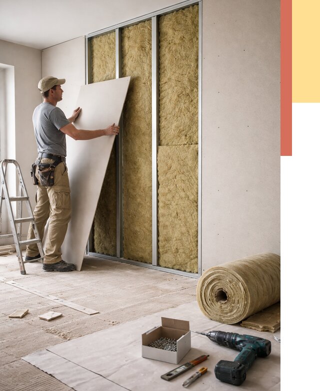 Перегородка из гипсокартона с шумоизоляцией в Салавате от 3329 руб. | ОТДЕЛОЧНИК-Слв