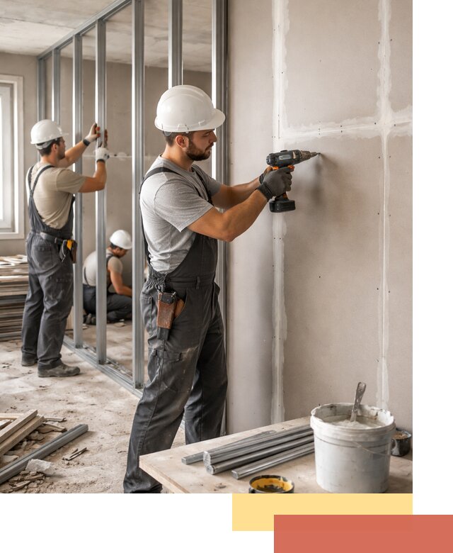 Перегородки из огнестойкого гипсокартона в Салавате под ключ