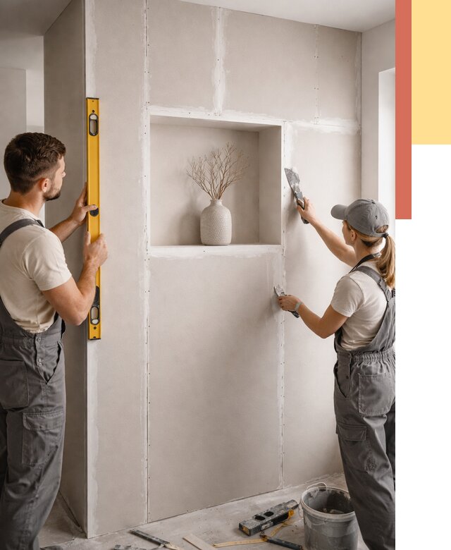 Перегородка из гипсокартона с нишей в Салавате от 3467 руб. под ключ | ОТДЕЛОЧНИК-Слв