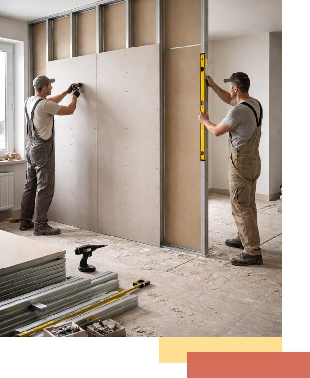 Зонирующая перегородка из гипсокартона под ключ в Салавате