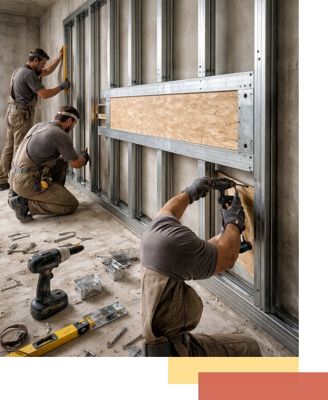 Усиленная перегородка для крепления тяжёлых конструкций в Салавате