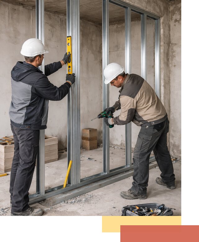 Монтаж каркаса перегородки из профиля в Салавате