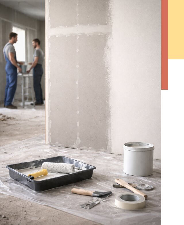 Покраска перегородок из гипсокартона в Салавате от 4801 руб. под ключ | ОТДЕЛОЧНИК-Слв