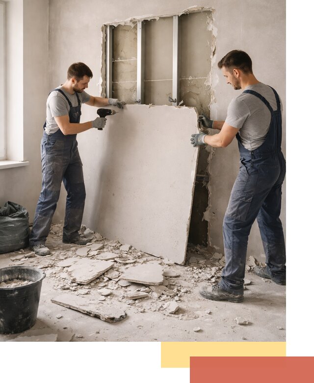 Демонтаж перегородки из гипсокартона в Салавате быстрый и аккуратный