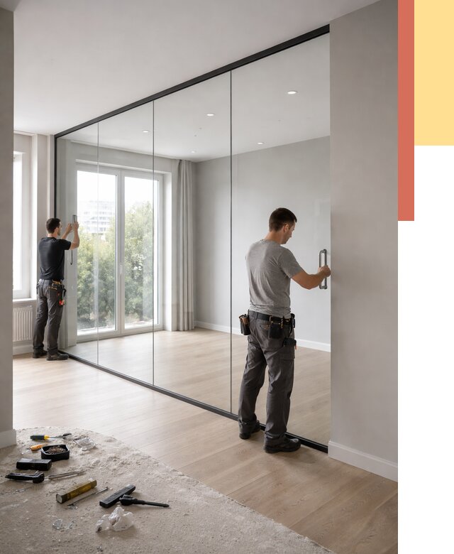 Изготовление стеклянных перегородок в Салавате от 13176 руб. под ключ | ОТДЕЛОЧНИК-Слв