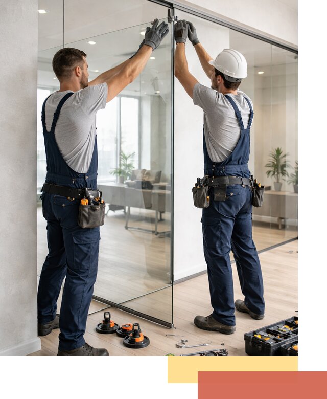 Безрамные стеклянные перегородки под ключ в Салавате