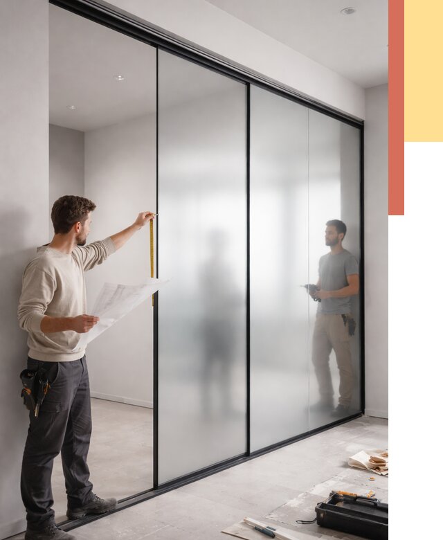 Матовые стеклянные перегородки в Салавате от 9069 руб. — монтаж и установка | ОТДЕЛОЧНИК-Слв