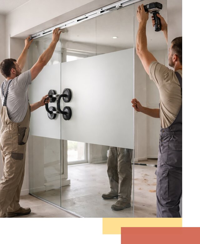 Матовые стеклянные перегородки под ключ в Салавате