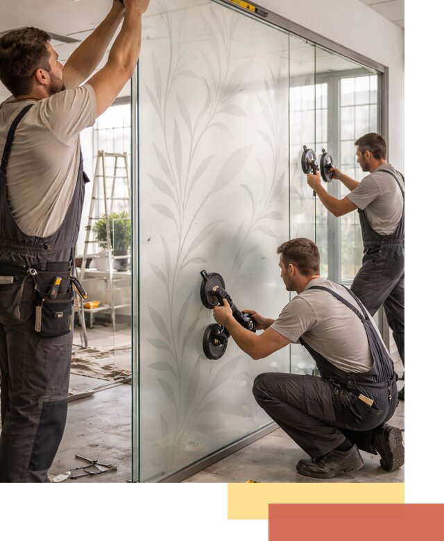 Стеклянные перегородки с рисунком на заказ в Салавате