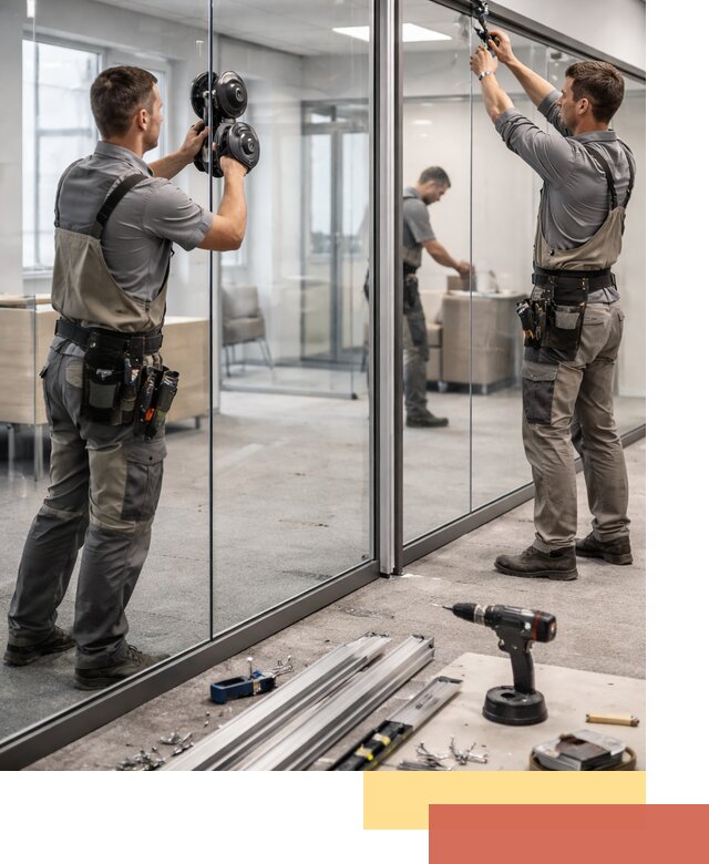 Стеклянные офисные перегородки под ключ в Салавате