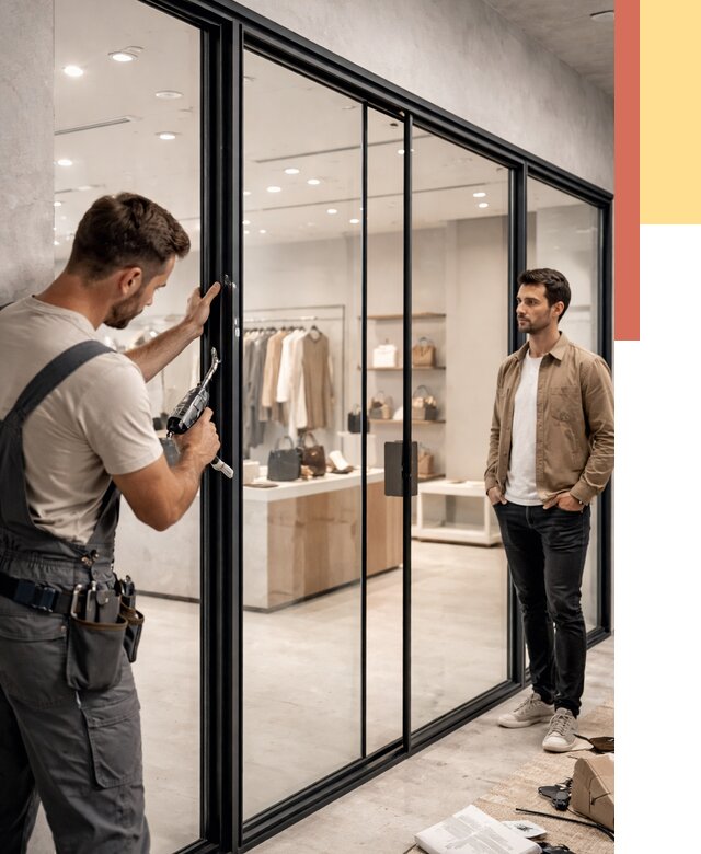 Стеклянные перегородки для магазинов в Салавате от 8749 руб. под ключ | ОТДЕЛОЧНИК-Слв