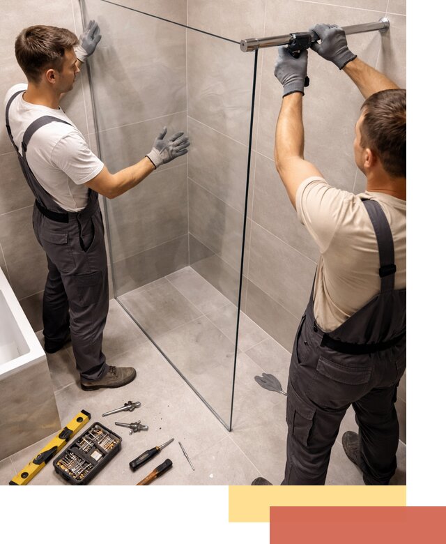 Стеклянные перегородки для душа в Салавате — изготовление и монтаж