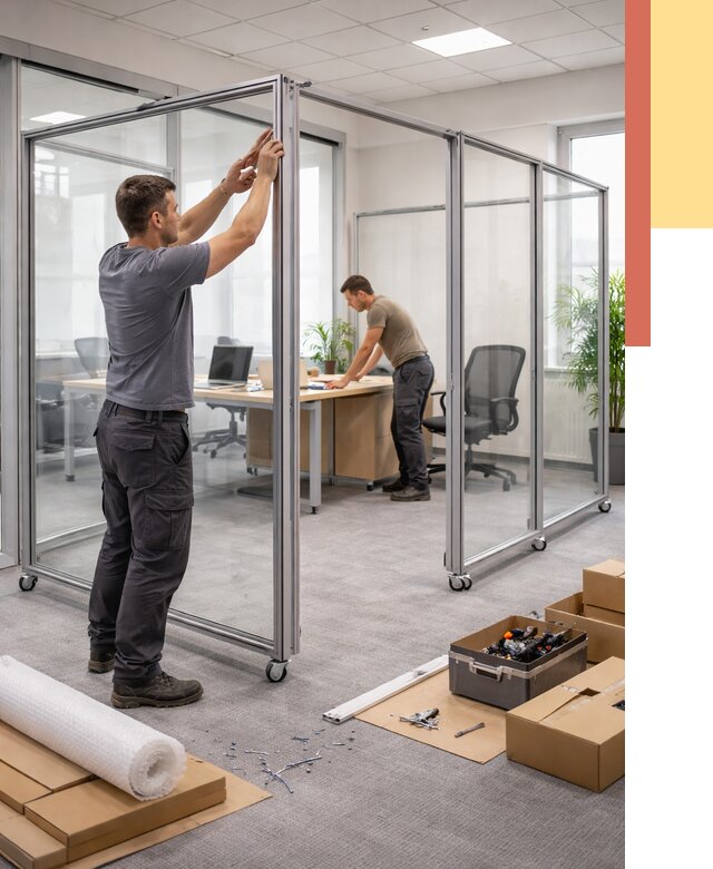 Мобильные офисные перегородки в Салавате от 13336 руб. — установка под ключ | ОТДЕЛОЧНИК-Слв