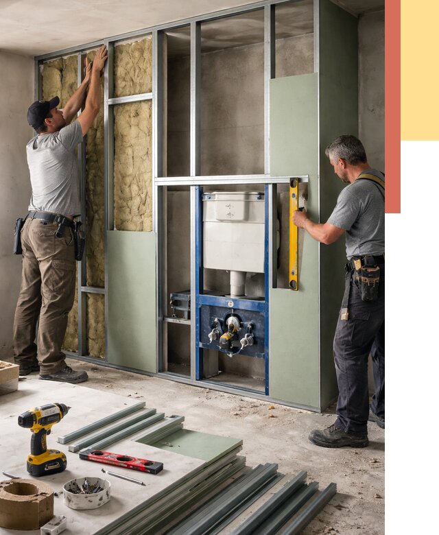 Установка сантехнических перегородок в Салавате от 9069 руб. | ОТДЕЛОЧНИК-Слв