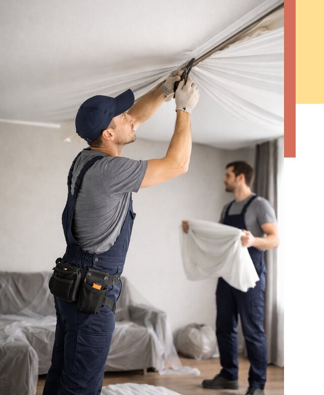 Демонтаж натяжного потолка в Салавате от 4801 руб. — снятие и разбор под ключ | ОТДЕЛОЧНИК-Слв