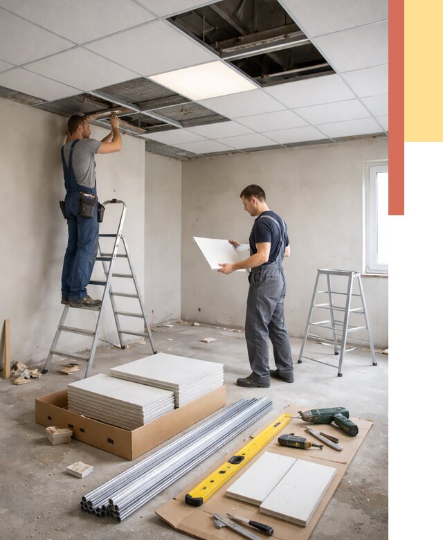 Монтаж потолка армстронг в Салавате от 4801 руб/м2 — быстрая установка под ключ | ОТДЕЛОЧНИК-Слв