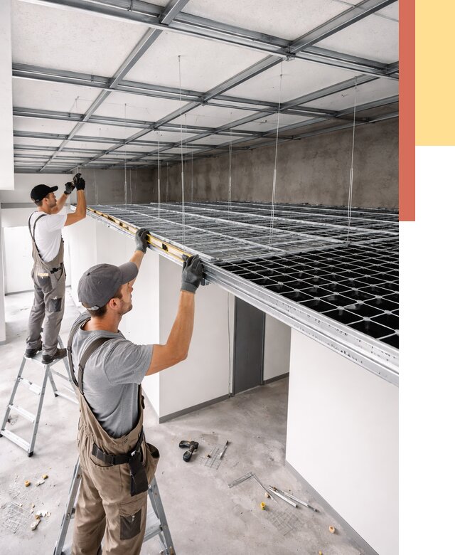 Монтаж потолка грильято в Салавате от 480 руб./м² — быстрая сборка под ключ | ОТДЕЛОЧНИК-Слв