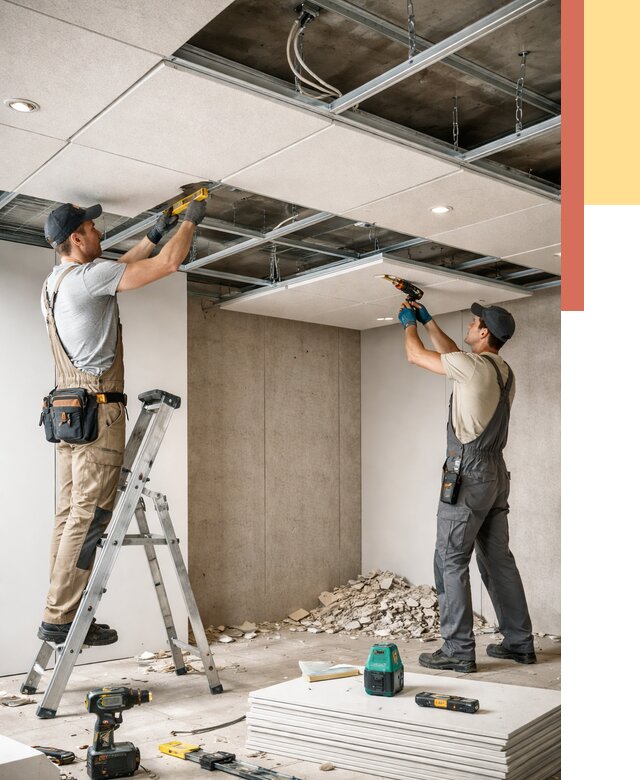 Монтаж акустического потолка в Салавате от 6935 руб/м2 — быстро и недорого | ОТДЕЛОЧНИК-Слв