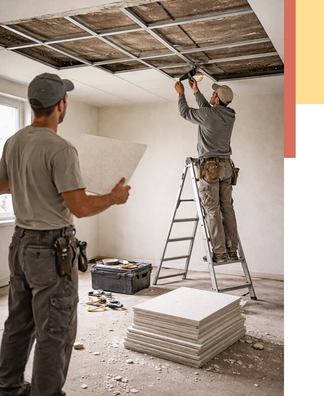 Замена плит подвесного потолка в Салавате от 1867 руб. быстро и недорого | ОТДЕЛОЧНИК-Слв